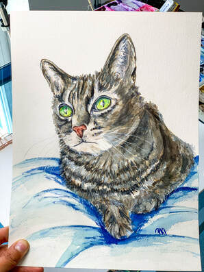 Watercolor Pet Portrait Custom painting, original art, gift ideas for pet loss, pet loss, birthday ideas, dog lovers