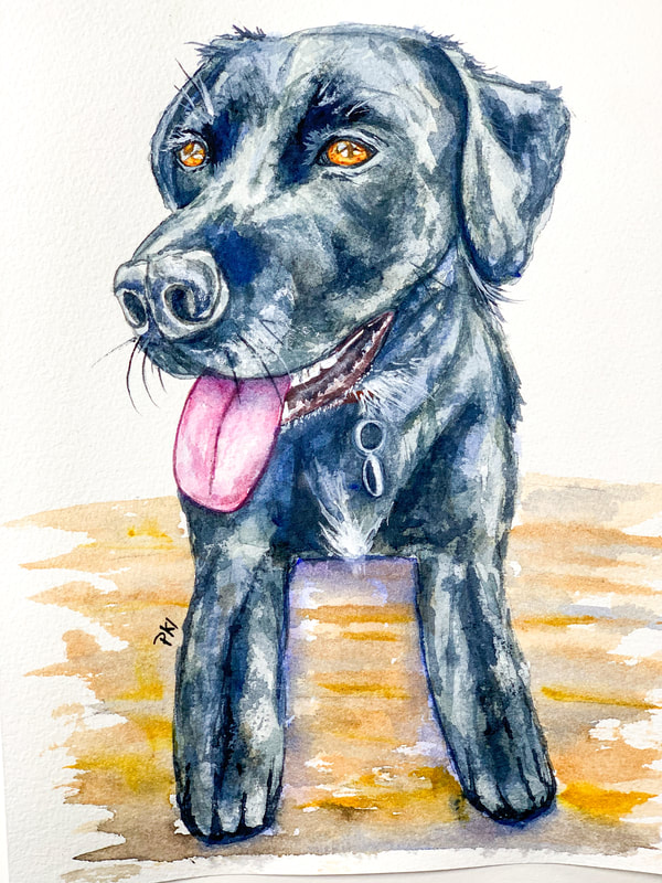 Watercolor Pet Portrait Custom painting original art