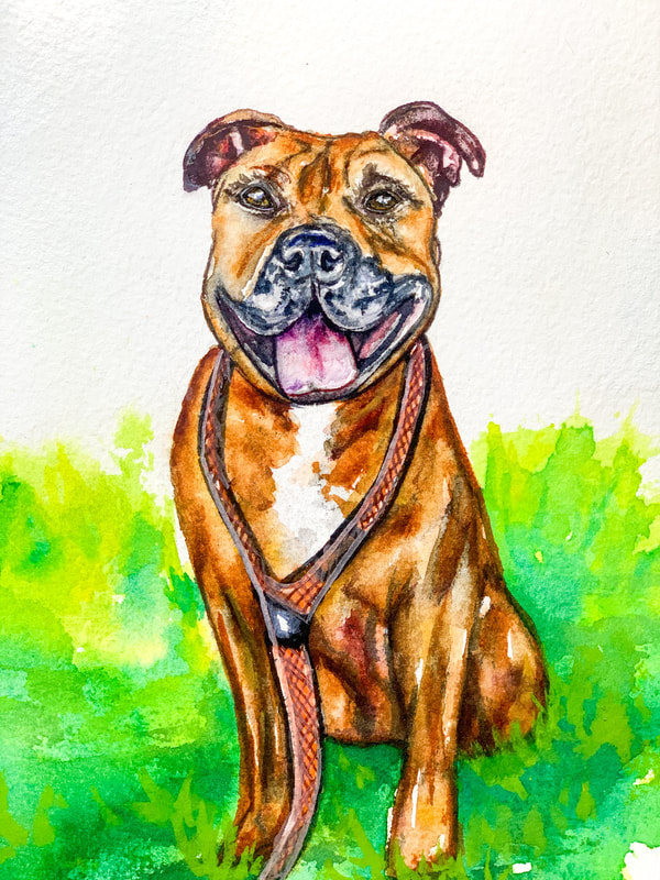 Watercolor Pet Portrait Custom painting original art